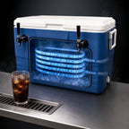 Thumbnail image #4 for Micro Matic USA CB68B 68-Quart Blue Plastic Coil Cooler with Ice-Water Cooling and 2 Faucets