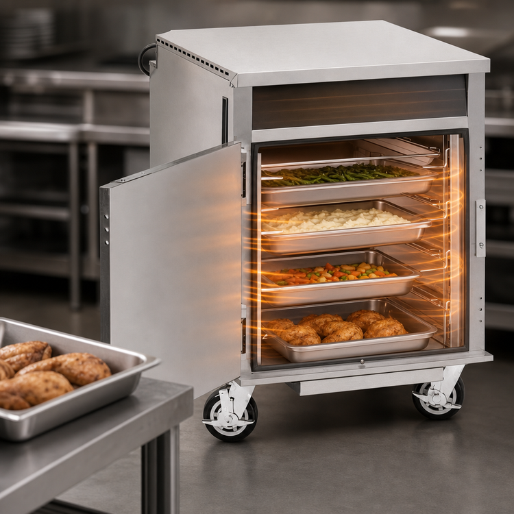 Product image #4 for FWE Clymate IQ Mobile Heated Humidified Holding Cabinet with Dutch Doors, 12-Slide, 18 x 26 Tray Capacity