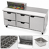 Thumbnail image #5 for Beverage-Air 72-Inch Three-Section Sandwich Top Refrigerated Counter with 8-Pan Top, 4 Drawers, and 1 Door