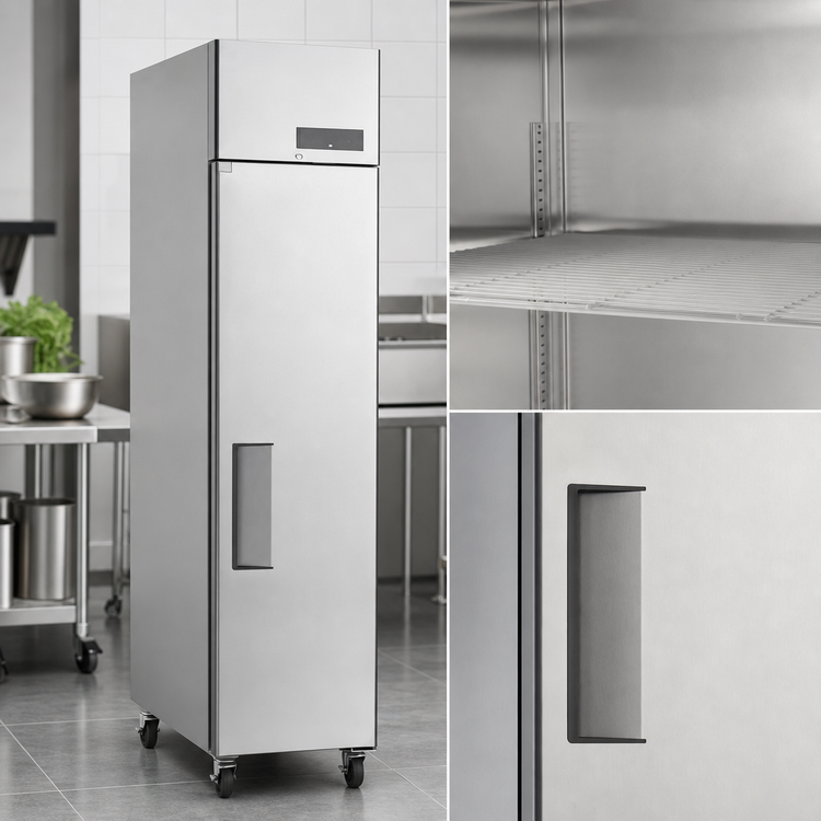 Product image #5 for Atosa 13 Cu. Ft. Top-Mount Self-Contained Reach-In Refrigerator, 1-Section, Stainless Steel, Solid Locking Door