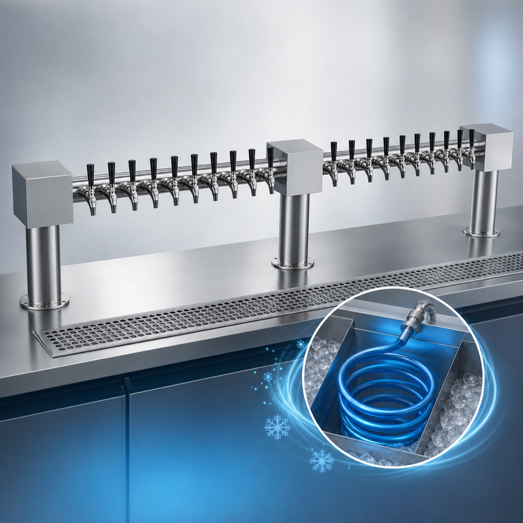 Product image #4 for Krowne Hammer Head 20-Faucet Countertop Glycol-Cooled Beer Tower