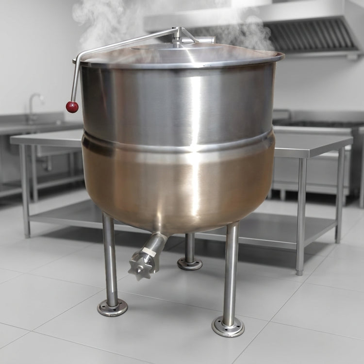 Product image #3 for Crown DL-80 80 Gallon Direct Steam Stationary Kettle with Tri-Leg Base