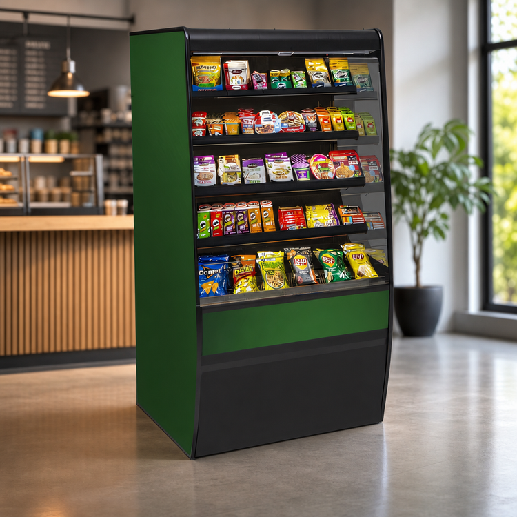 Product image #4 for Federal Industries Vision Series Non-Refrigerated Self-Serve High Profile Display Merchandiser with Curved Ends, 36 x 33 x 78 Inches