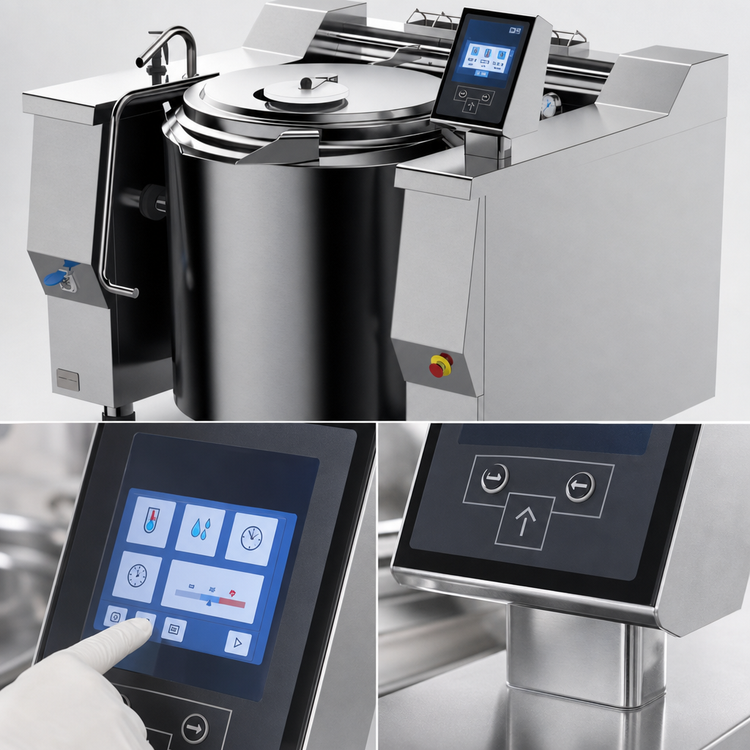 Product image #4 for Baskett UPRIE048_V1 48 Gallon Electric Indirect Heat Tilting Kettle