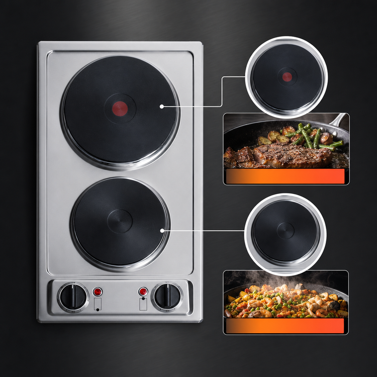 Product image #4 for Summit Commercial 11-1/4-Inch Built-In Two-Burner Electric Cooktop with Sealed Cast Iron Elements
