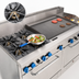 Thumbnail image #4 for Comstock-Castle 72-Inch Gas Range with 4 Open Burners, 18-Inch Griddle, 30-Inch Char-Broiler, and 2 Extra-Wide Ovens