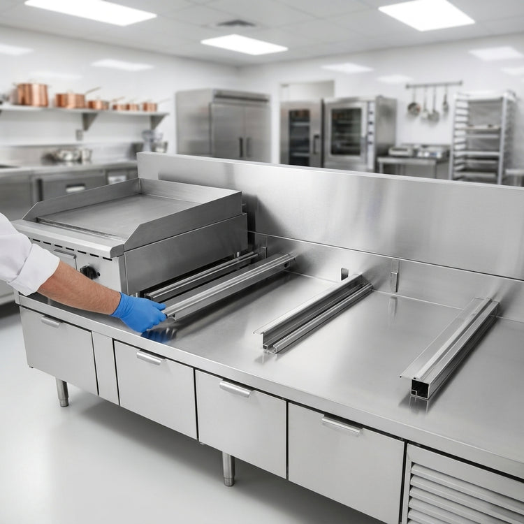 Product image #3 for La Rosa Refrigeration L-74114-26 114-Inch Four-Section Refrigerated Equipment Stand with Drawers