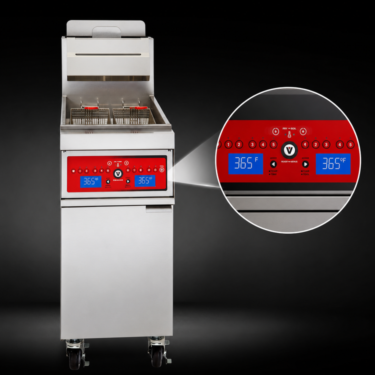 Product image #5 for Vulcan PowerFry5 1VK85C High-Efficiency Free-Standing Gas Fryer, 21 Inch, 85-90 lb. Capacity, Programmable Computer Controls