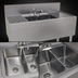 Thumbnail image #4 for Glastender Two-Compartment Stainless Steel Underbar Sink Unit with Left and Right Drainboards, 48 Inch x 24 Inch