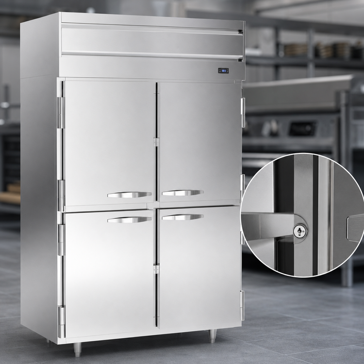 Product image #4 for Beverage-Air P Series Two-Section Reach-In Warming Cabinet, 43.3 Cu. Ft., Half-Height Solid Doors