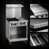 Thumbnail image #4 for Imperial Pro Series 24-Inch Gas Restaurant Range with 2 Open Burners, 12-Inch Griddle, and Open Cabinet Base