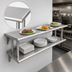Thumbnail image #4 for BK Resources Double-Tier Wall-Mounted Pass-Through Shelf, 108 x 18 Inches, Stainless Steel