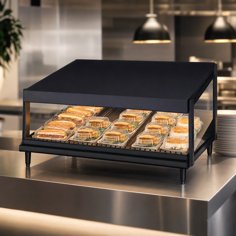Product image #4 for Hatco Glo-Ray 30-Inch Countertop Pass-Through Merchandising Warmer with Slanted Shelf and Infrared Heat