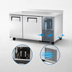 Thumbnail image #4 for True Manufacturing 60 1/4-Inch Wide Deep Worktop Two-Section Freezer with Stainless Steel Doors and Rear Splash