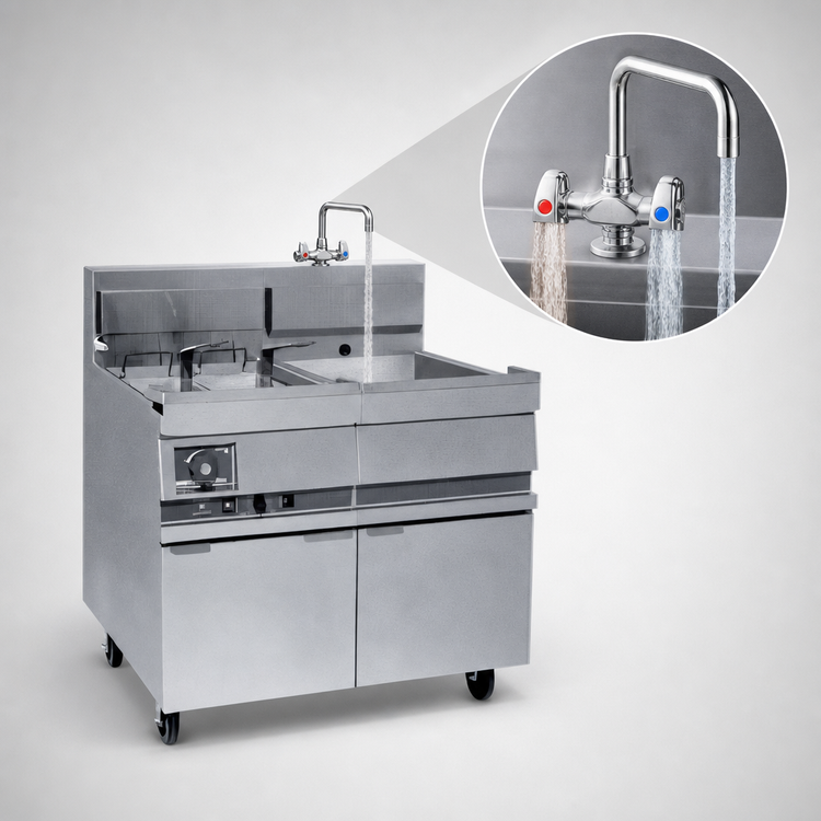 Product image #4 for ANETS RSF-14 Pasta Rinse Tank with Hot/Cold Rinse/Fill Faucet for 14-Inch Pasta Pro