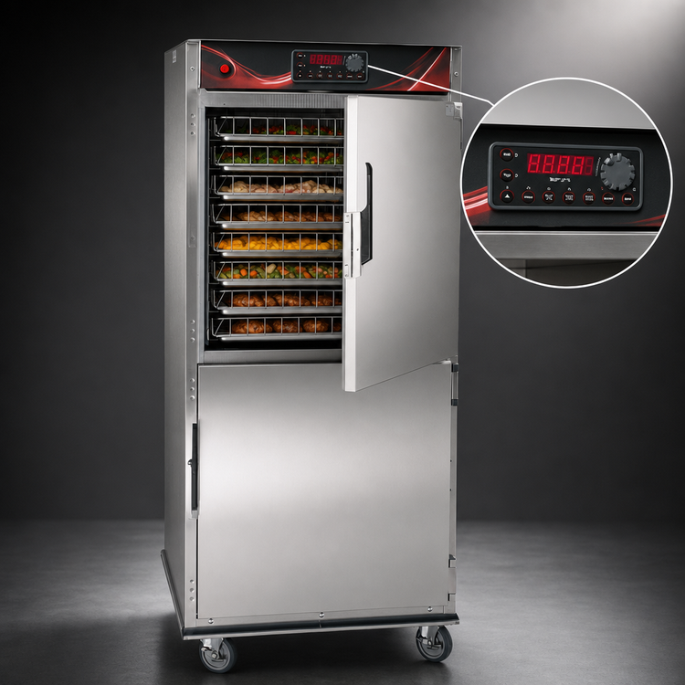 Product image #4 for Cres Cor Insulated Mobile Heated Holding Cabinet with Top-Mount Heater, 16 Full-Size Pan Capacity, Dutch Doors, 120V