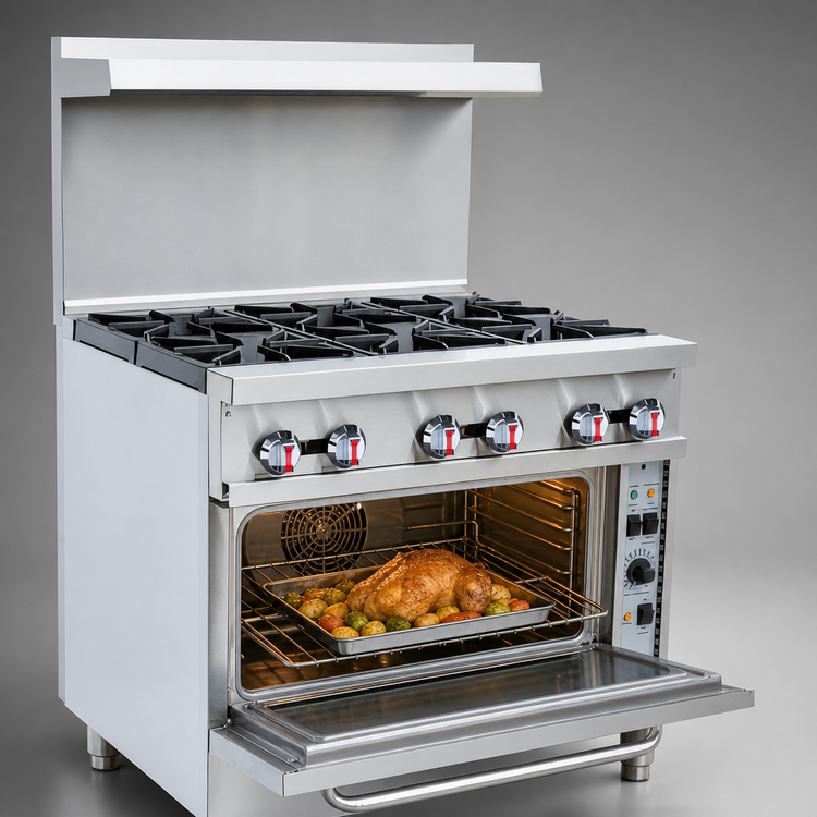 Product image #4 for Serv-Ware 36-Inch Natural Gas Range with Six Open Burners and Convection Oven
