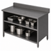 Thumbnail image #4 for John Boos 60-Inch x 30-Inch 16-Gauge Stainless Steel Open Front Cabinet Base Work Table with 5-Inch Rear Riser and Undershelf