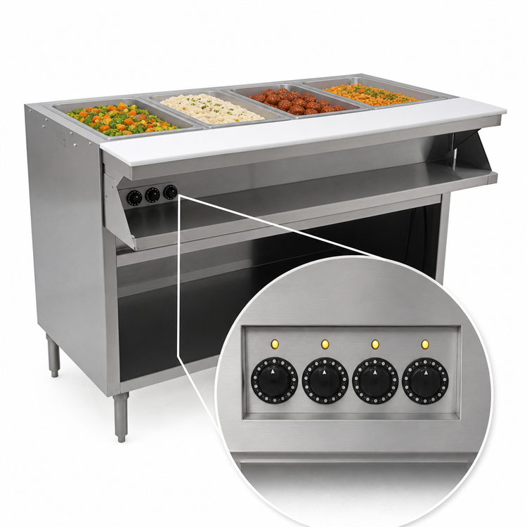 Product image #4 for Spec-Master SHT4CB-240-3 Sealed Well Electric Hot Food Table with 4 Full-Size Wells and AutoFill
