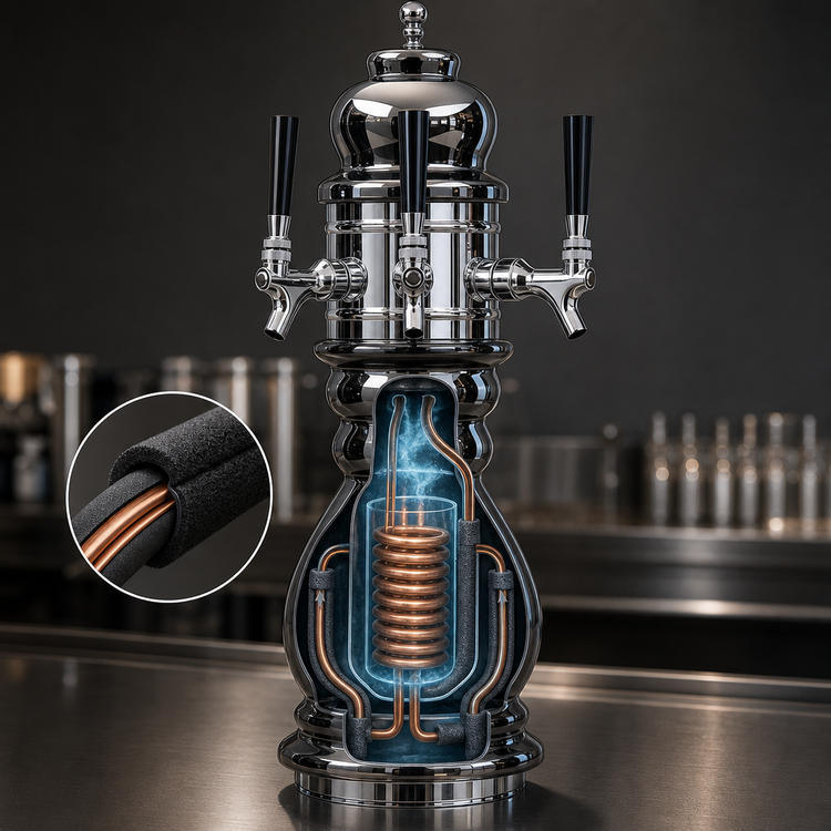 Product image #4 for Glastender Black Forest 3-Faucet Countertop Glycol-Cooled Draft Dispensing Tower