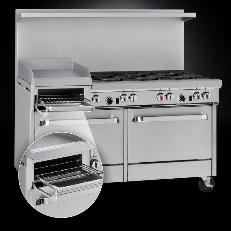Product image #4 for Southbend S-Series 60-Inch Gas Restaurant Range with 6 Open Burners, 24-Inch Griddle/Broiler, and 2 Cabinet Bases