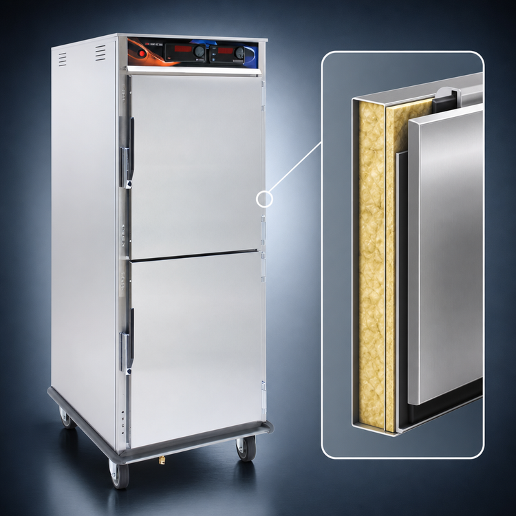 Product image #4 for AquaTemp Mobile Heated Humidity Holding Cabinet with Dutch Doors, 12 Full-Size Sheet Pan Capacity, Stainless Steel