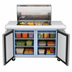 Thumbnail image #4 for Turbo Air PRO Series 48-Inch 2-Section Refrigerated Sandwich/Salad Mega Prep Table with Clear Lid