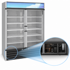 Thumbnail image #4 for Hoshizaki RM-49-HC Two-Section Reach-In Glass Door Refrigerated Merchandiser, 42.61 cu. ft., Bottom-Mount Self-Contained