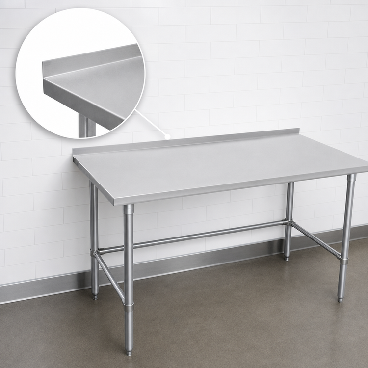 Product image #4 for John Boos Stallion Stainless Steel Work Table with Safety Edge and 1-1/2-Inch Rear Up-Turn, 84 x 24 Inches