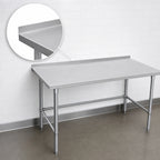 Thumbnail image #4 for John Boos Stallion ST4R1.5-2484SBK Stainless Steel Work Table, 84 x 24 Inches, 14-Gauge 300 Series Top, Open Base, 1-1/2-Inch Rear Up-Turn