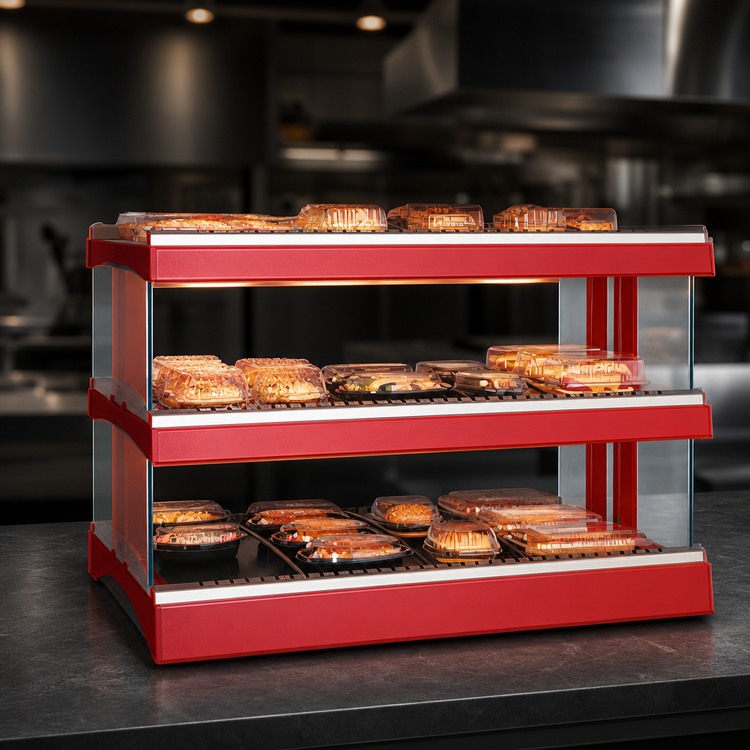 Product image #4 for Hatco Glo-Ray Designer Horizontal 27-Inch Countertop Hot Food Display Warmer with Dual Heated Glass Shelves