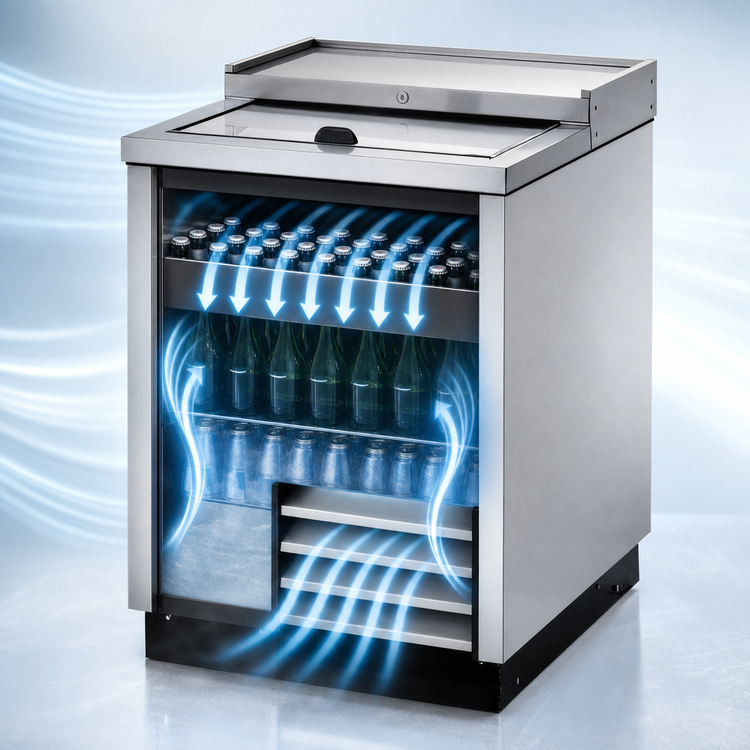 Product image #4 for True TD-24-7-S-HC Flat-Top Horizontal Deep-Well Bottle Cooler, 4.5 Cases, Stainless Steel, R290