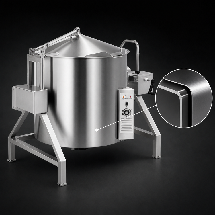 Product image #4 for Legion TLGB-80 80-Gallon Gas 2/3 Jacketed Tilting Kettle