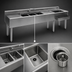 Thumbnail image #4 for Eagle 2200 Series 8-Foot Underbar Combination Unit with Left Ice Bin, 3 Sink Bowls and Drainboards