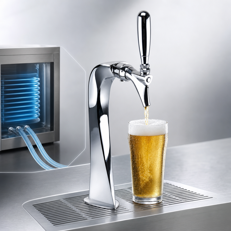 Product image #4 for Edge 1-Faucet Countertop Glycol-Cooled Chrome Draft Tower