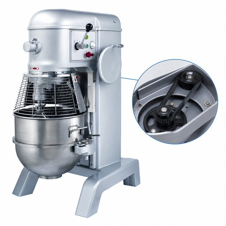 Product image #4 for BakeryXpress DXP-PM60B 60 Qt Heavy Duty Floor Model Planetary Mixer, 2 HP, 220V, 3-Speed, Belt Driven
