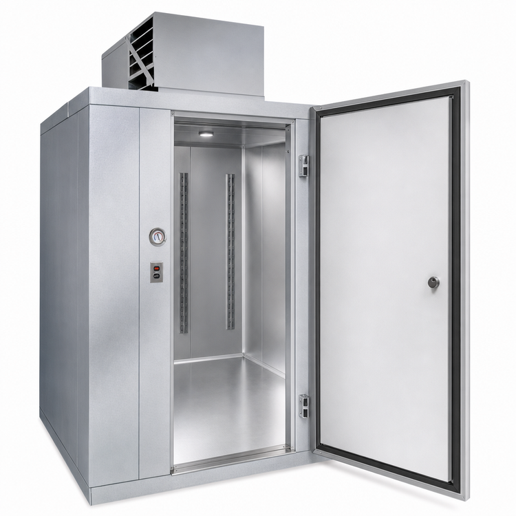 Product image #4 for Polar-Pak Indoor Walk-In Cooler with Top-Mounted Self-Contained Refrigeration, With Floor, 5'10" x 9'8" x 8'6.25"
