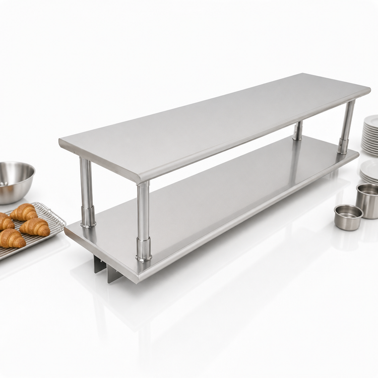 Product image #4 for Eagle Group Pass-Thru Stainless Steel Shelf with Overshelf, 108 Inches Wide x 24 Inches Deep