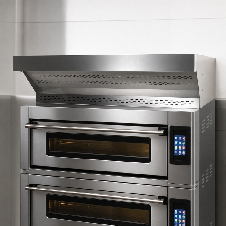 Product image #4 for Omcan Stainless Steel Oven-Mount Hood for Double Chamber Fuoco Digital Series Ovens