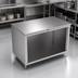 Thumbnail image #4 for John Boos Open-Front Stainless Steel Cabinet Base Work Table, Flat Top, 48