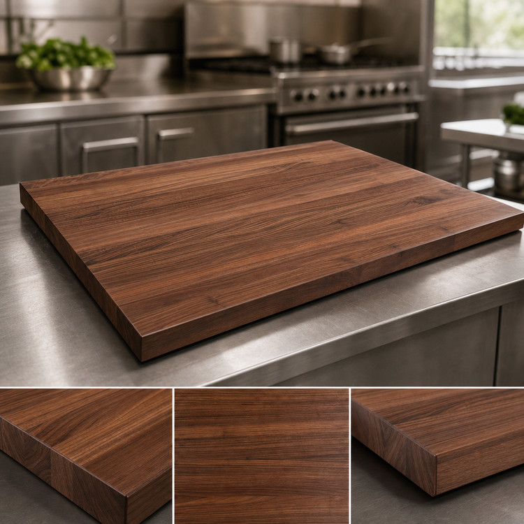 Product image #4 for John Boos Boos Block American Black Walnut Edge Grain Kitchen Countertop, 132 x 36 x 1-1/2 Inch