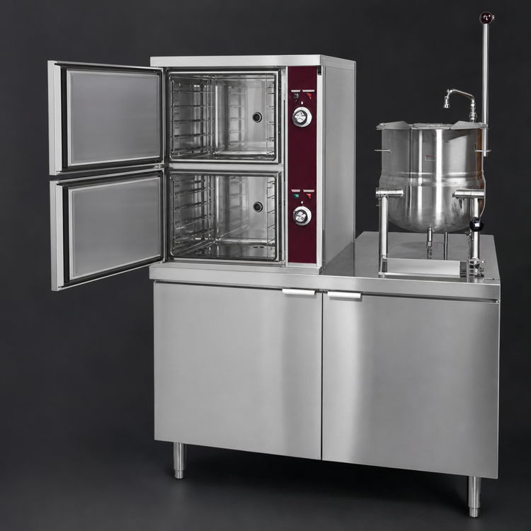 Product image #4 for Crown DCX-10-6 Two Compartment Direct Steam Convection Steamer with 6 Gallon Kettle