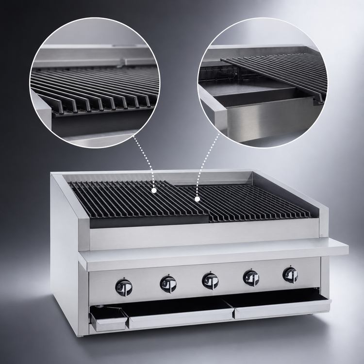 Product image #4 for Bakers Pride Dante Series L-36RS 36-Inch Low-Profile Countertop Radiant Gas Charbroiler