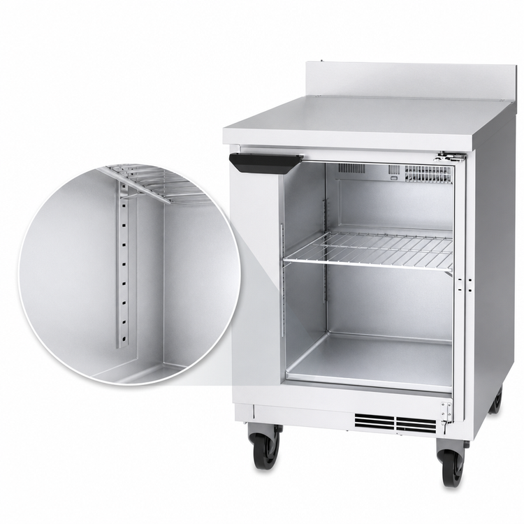 Product image #5 for Beverage-Air WTR24AHC 24-Inch One-Section Solid Door Worktop Refrigerator with 4-Inch Backsplash