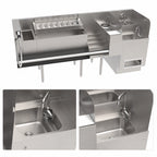 Thumbnail image #4 for Krowne KR24-TCS80C-10 80-Inch Stainless Steel Underbar Command Station with 10-Circuit Cold Plate and Dual Hybrid Sink