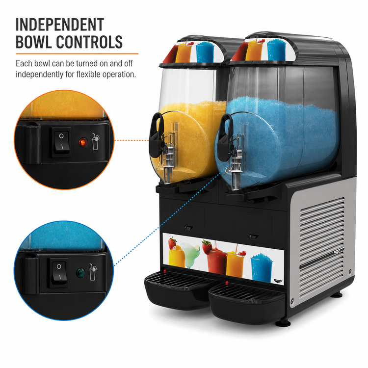 Product image #4 for Vollrath Countertop Double-Bowl Frozen Beverage Granita Machine, 2.64-Gallon Bowls