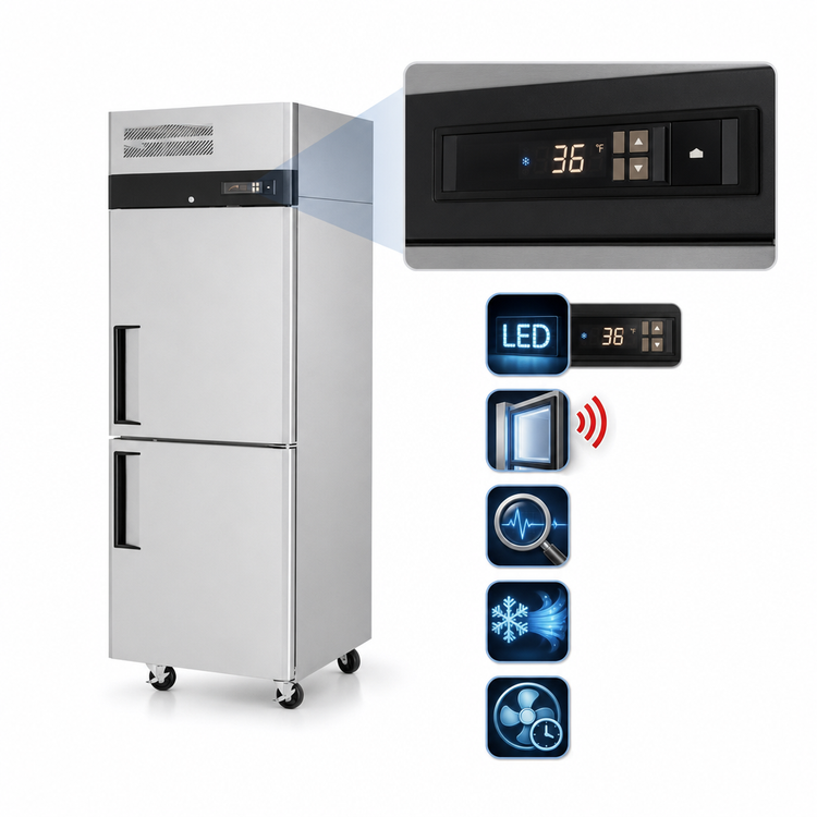 Product image #4 for Turbo Air M3 1-Section Top Mount Reach-In Refrigerator with Half Solid Doors, 21.5 Cu. Ft.
