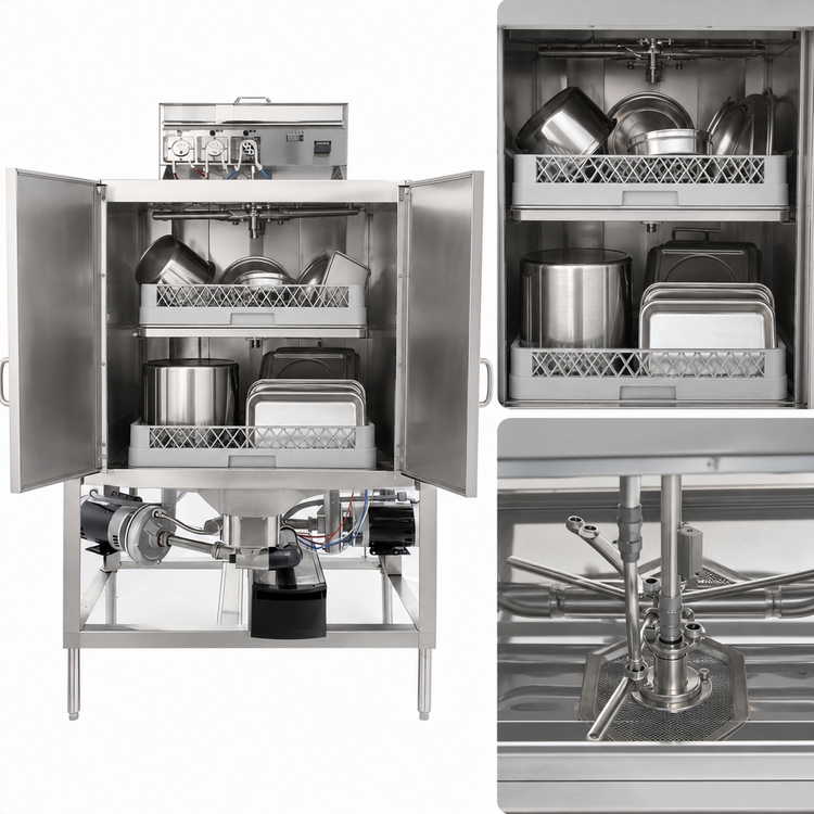 Product image #4 for CMA Dishmachines Energy Mizer S-B Double Rack Door-Type Pot & Pan Dishwasher