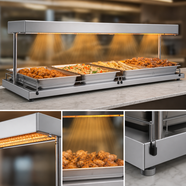 Product image #4 for Hatco Glo-Ray Freestanding Heated Shelf, 72-Inch W x 15-1/2-Inch D, Stainless Steel Top