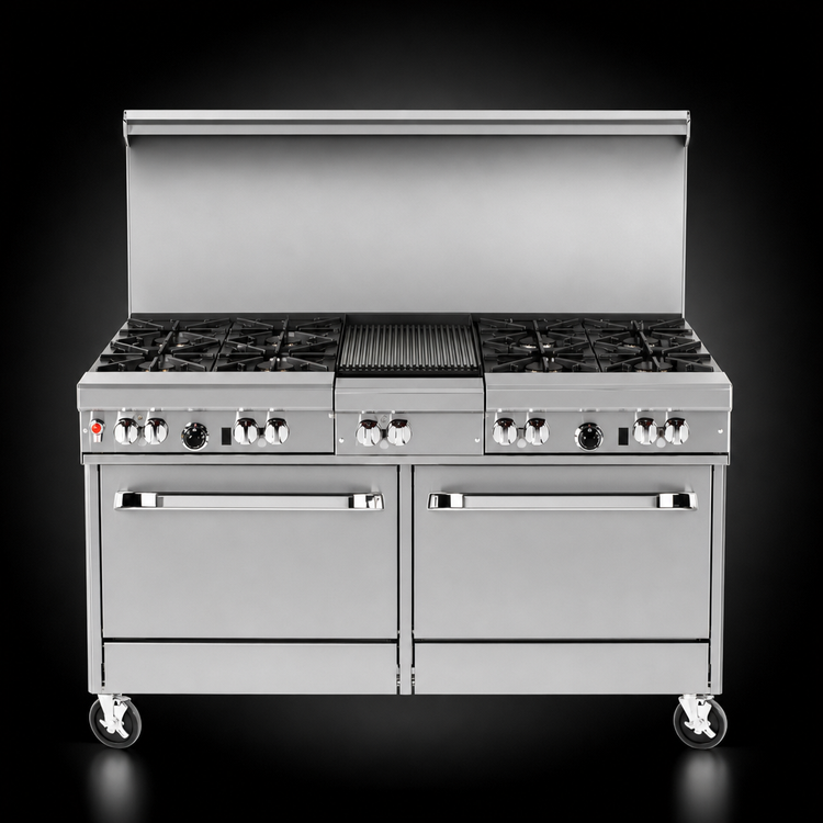 Product image #4 for Southbend Ultimate 60-Inch Commercial Gas Restaurant Range with 6 Star/Sauté Burners, 24-Inch Charbroiler, Standard Oven, and Convection Oven